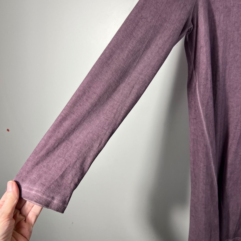 Womens Easel Ribbed Swing Dress Laced Back Neck Purple L Cotton Polyester‎ - Picture 7 of 10